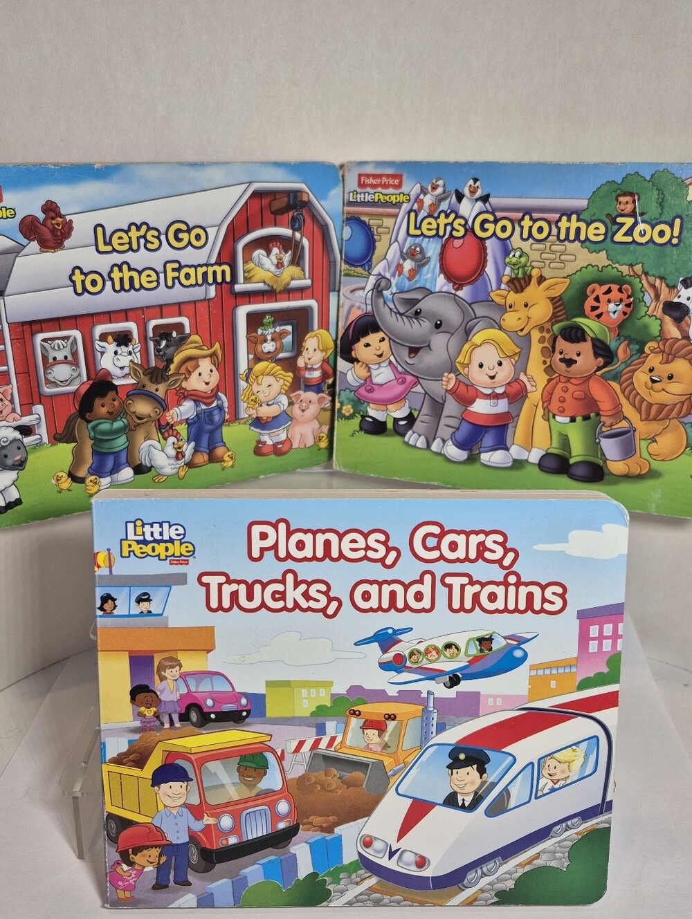 Fisher-Price Little People: Let's Go to the Farm, To The Zoo & Vehicles Books